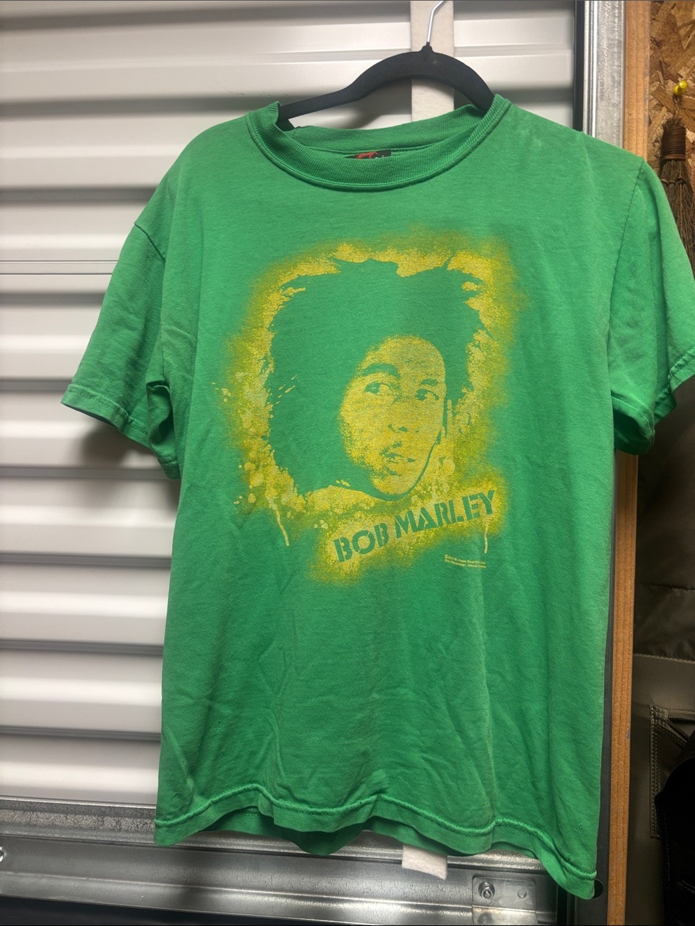 Zion Rootswear Green Bob Marley Tee with Yellow Graphic